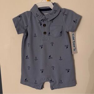 NWT Carter’s Nautical Collared Romper (NB)